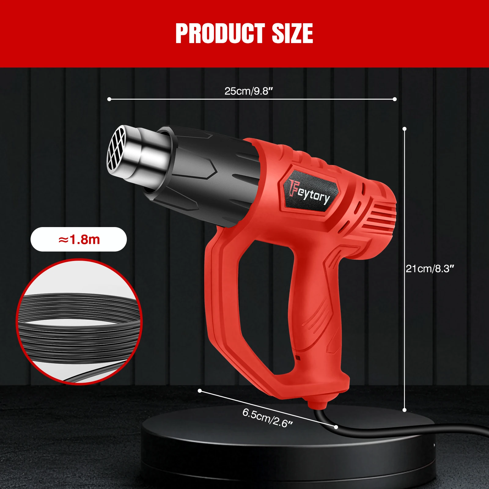 2000W Heat Gun Kit, 300°C/600°C Dual Temperature with 4 Nozzles – For Shrink Wrapping, Paint Stripping & DIY Craf