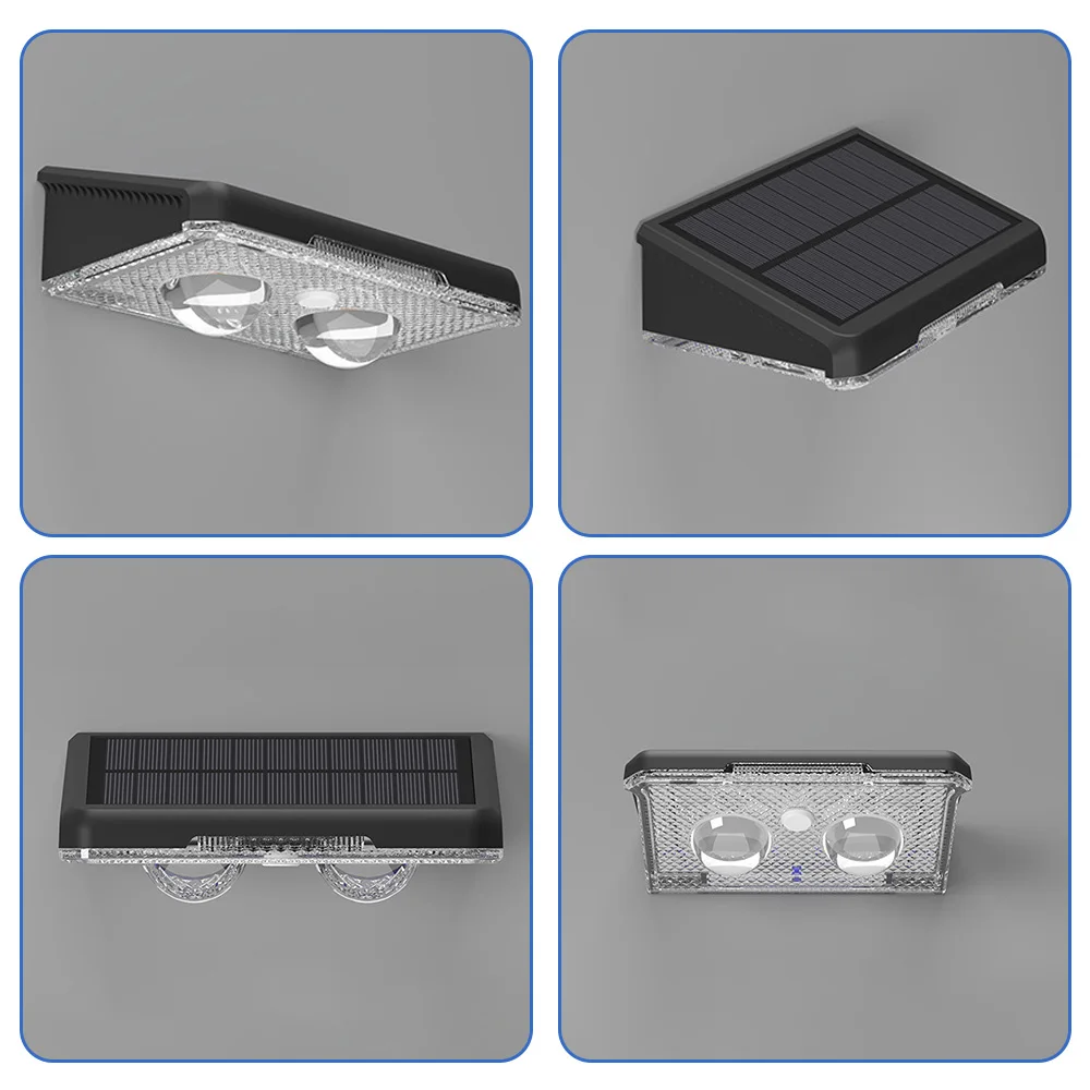 6 Pack Solar Retro Wall Lamps RGB LED Solar Wall Lights Deck Lamp For Courtyard Fence Home Garden Landscape Decorative Lighting