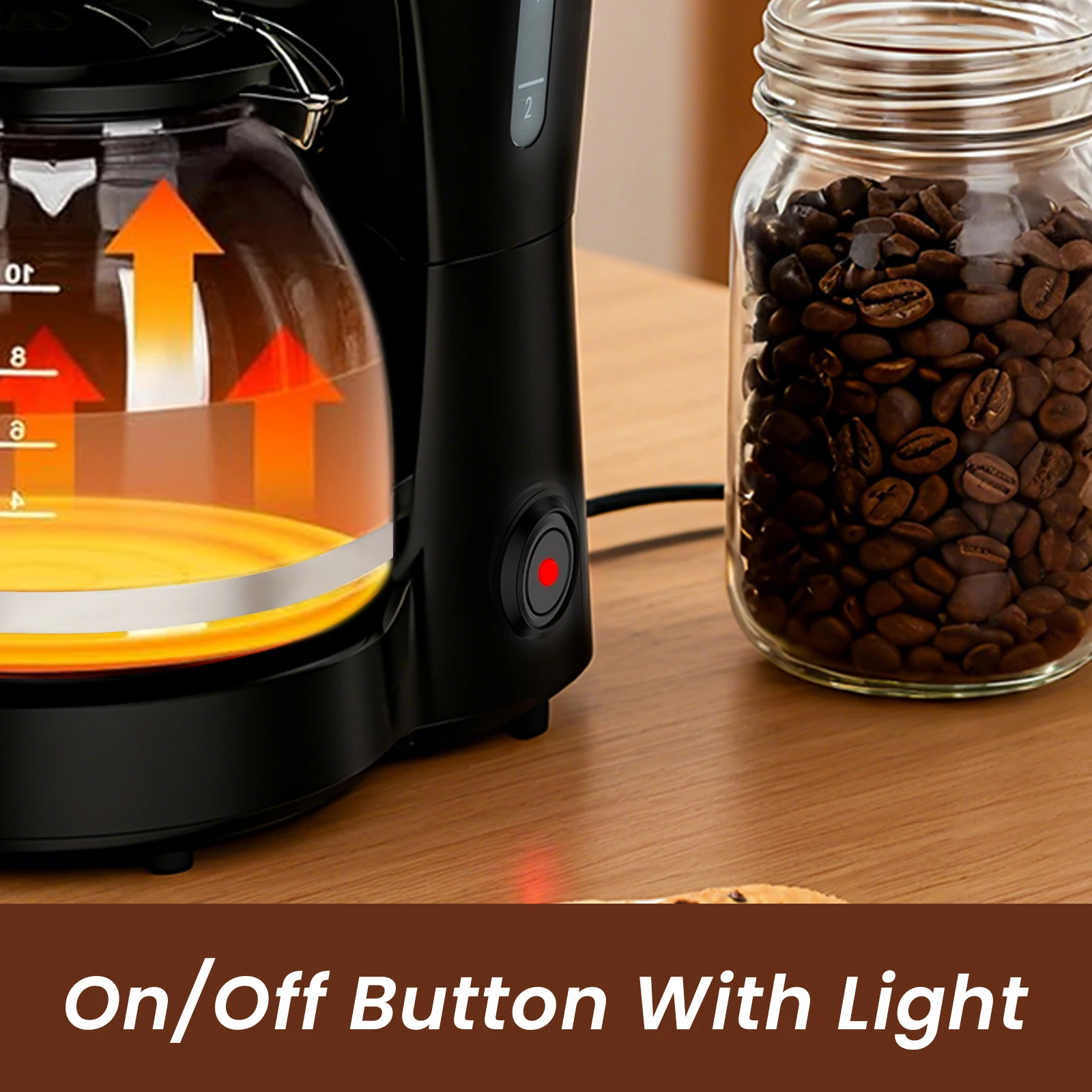 SUPERLEX 1.25L Electric Drip Coffee Machine 600 Power American Style Coffee Machine Convenient Water Window with Reusable Filter