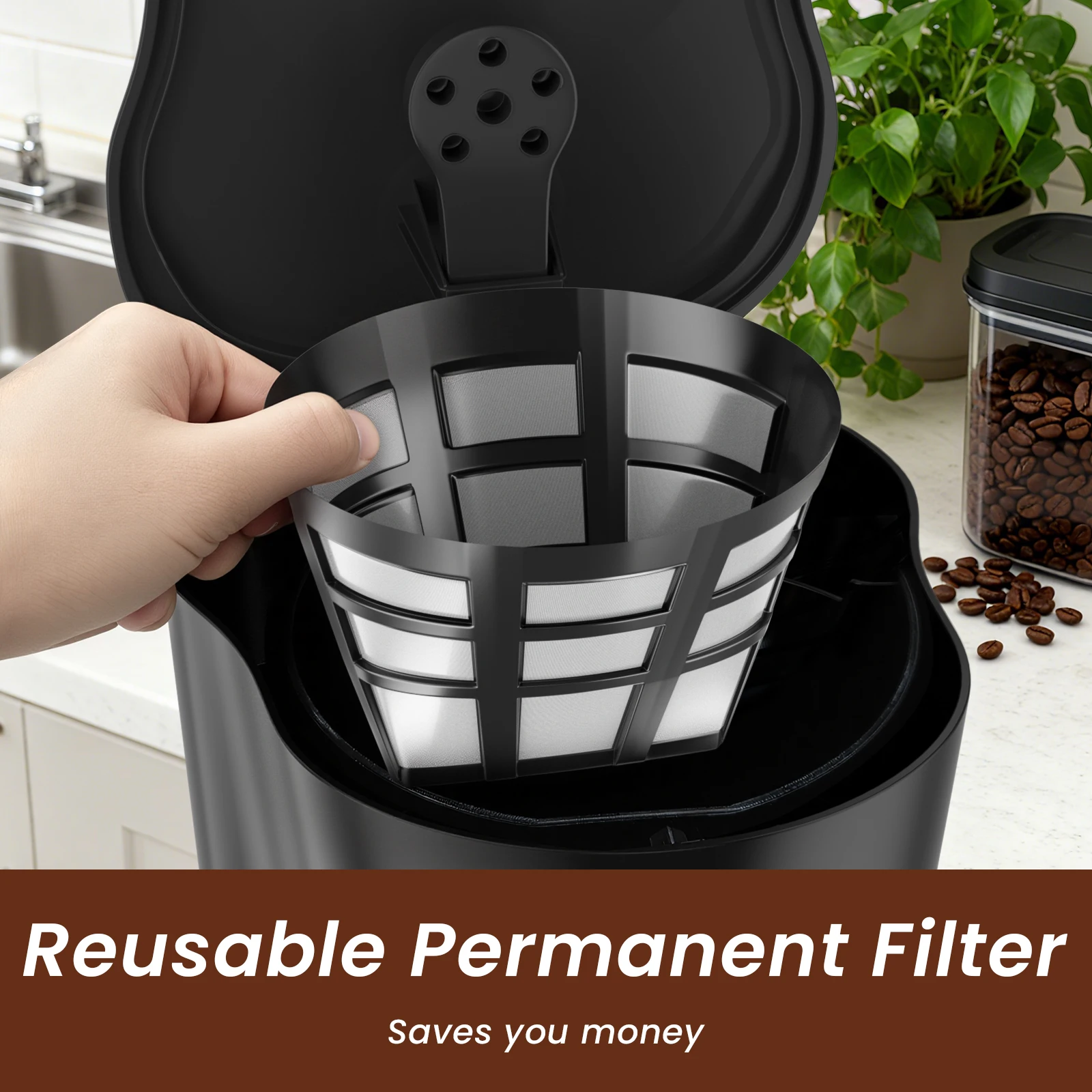 SUPERLEX 1.25L Electric Drip Coffee Machine 600 Power American Style Coffee Machine Convenient Water Window with Reusable Filter