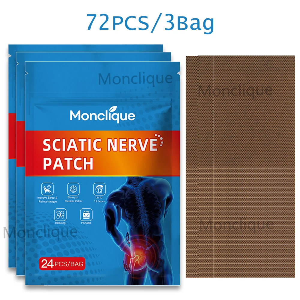 24-72Pcs Monclique Mugwort Warming Patch for Waist Hip Thigh Comfort Daily Body Care Warm Sticker Relaxation Care Pads