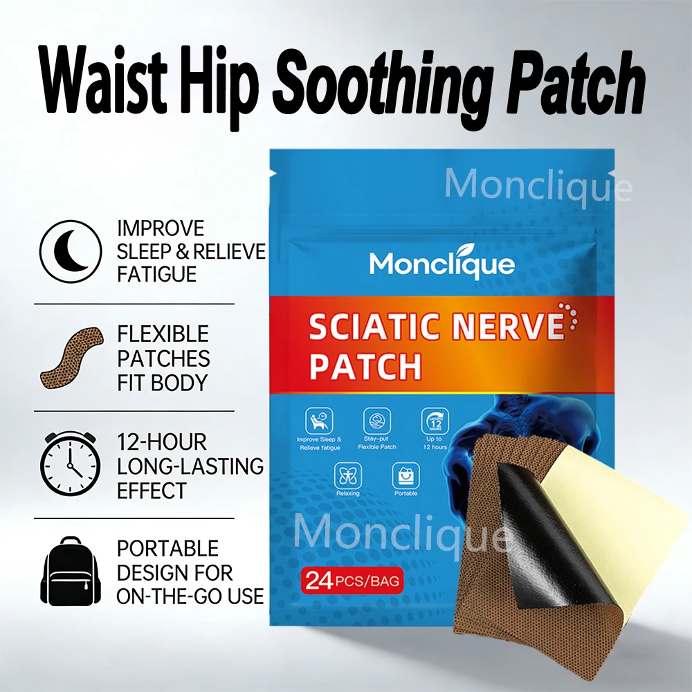 24-72Pcs Monclique Mugwort Warming Patch for Waist Hip Thigh Comfort Daily Body Care Warm Sticker Relaxation Care Pads
