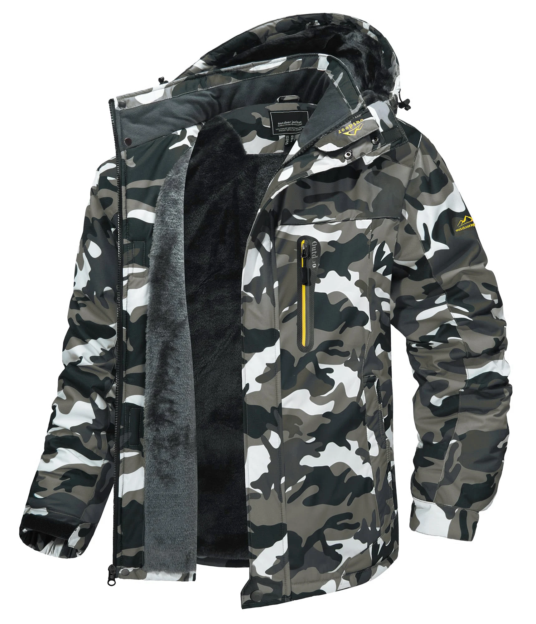 Winter Fleece Lining Parka Heavyweight Waterproof Mens Ski Snowboard Jackets Windproof Removable Hoodie Coats Casual Windbreaker