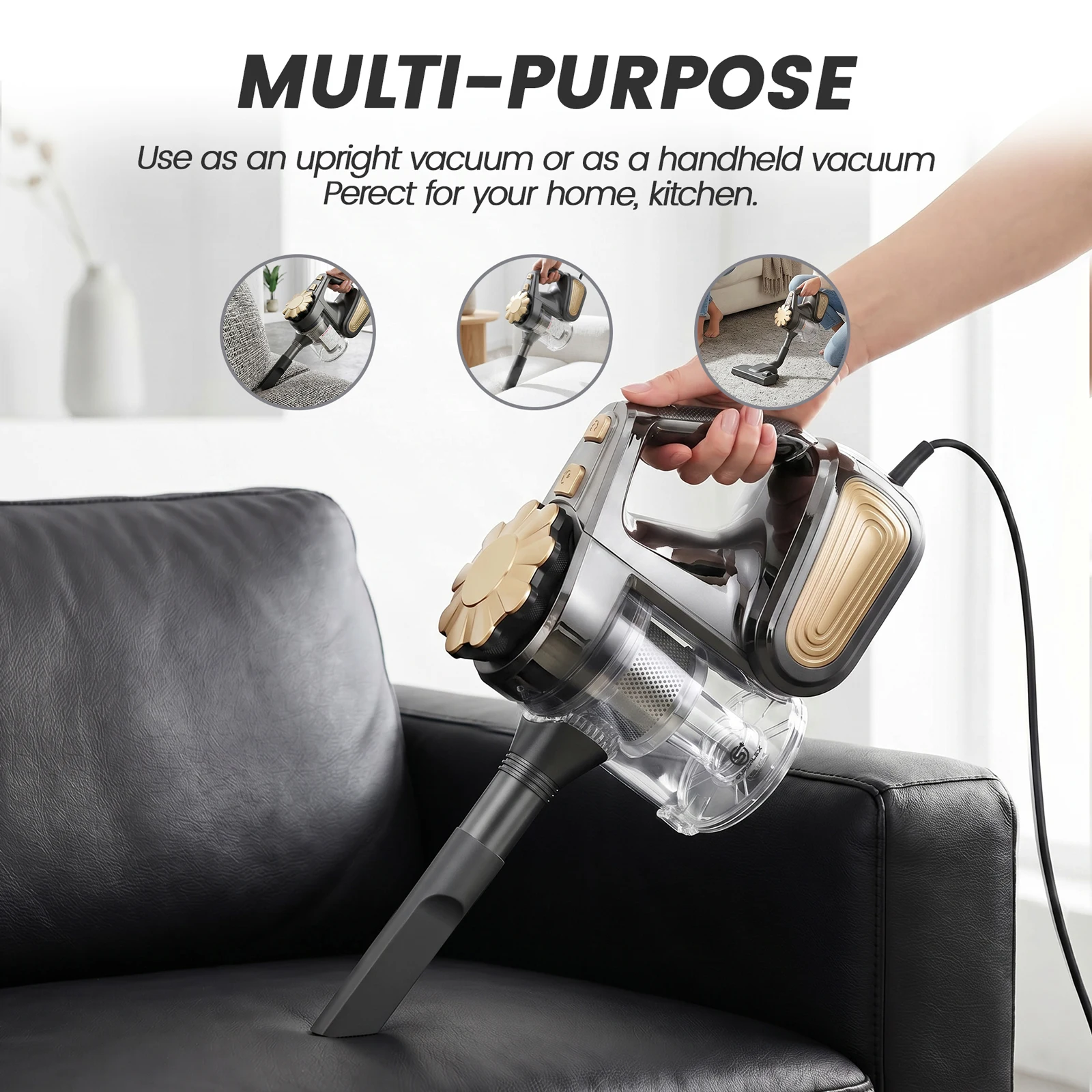 SUPERLEX 4 in 1 Handheld Vacuum Cleaner Wet Dry 600W HEPA Filter 12KPA Powerful Cleaning Machine 2 Cleaning Modes For Home 2026