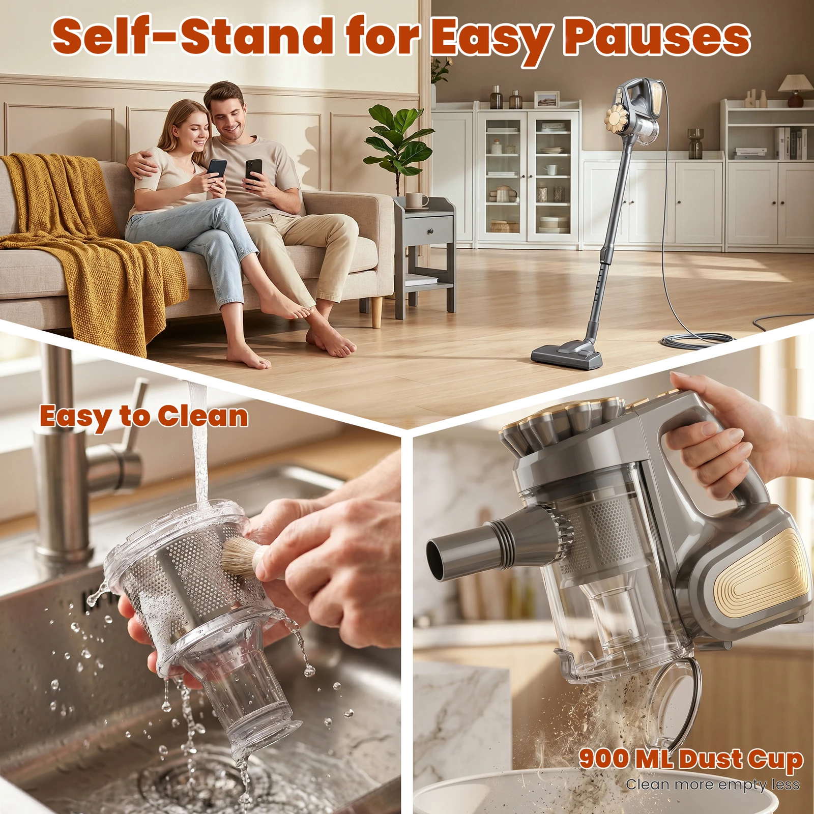 SUPERLEX 4 in 1 Handheld Vacuum Cleaner Wet Dry 600W HEPA Filter 12KPA Powerful Cleaning Machine 2 Cleaning Modes For Home 2026