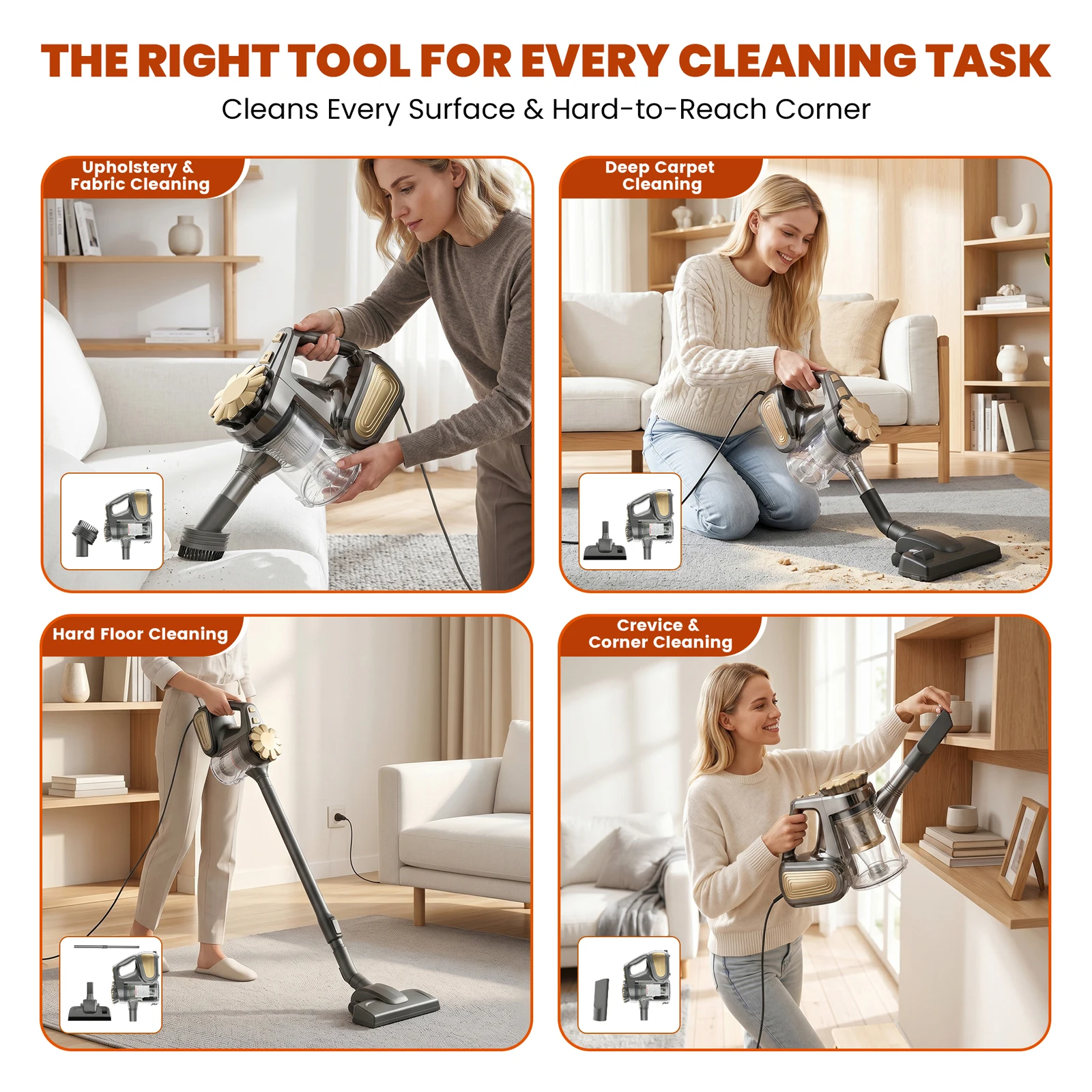 SUPERLEX 4 in 1 Handheld Vacuum Cleaner Wet Dry 600W HEPA Filter 12KPA Powerful Cleaning Machine 2 Cleaning Modes For Home 2026