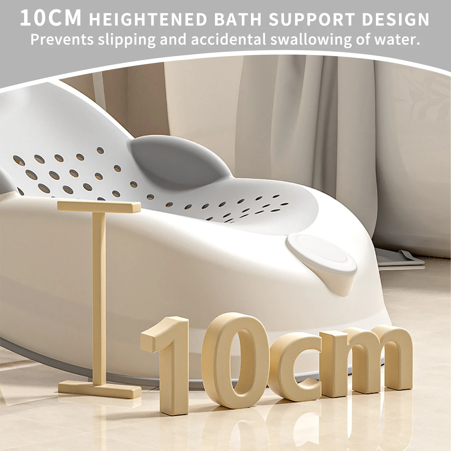 Baby Bath Support Seat, Ergonomic Infant Bath Lounger, Non-Slip Bath Mat for Infants, Baby Bathing Support, Bath Frame