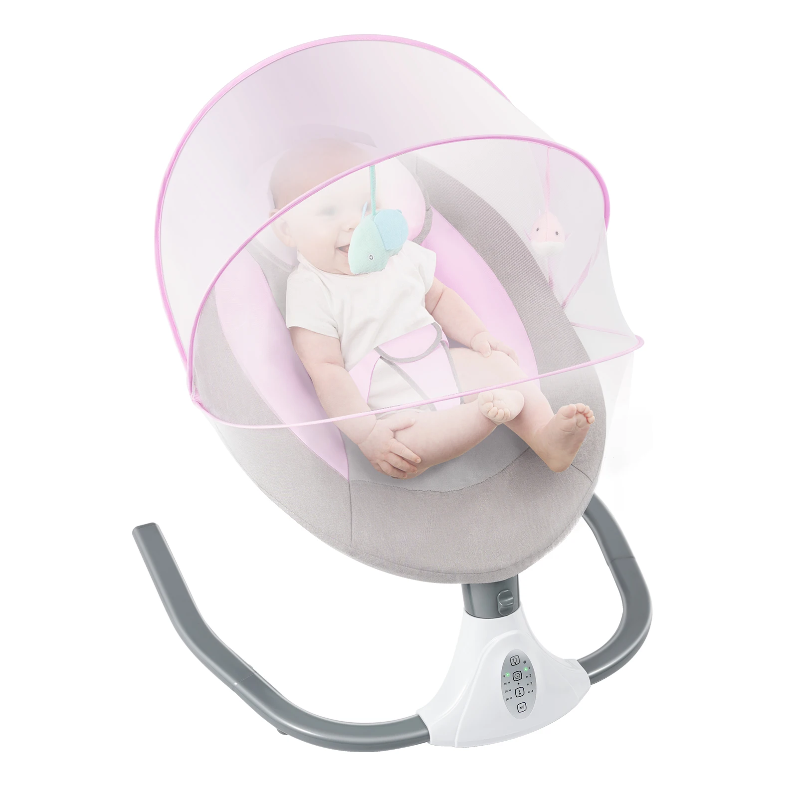 Pink Rocking Chair with USB Charging Port  for Breastfeeding, Living Room, Bedroom for 0-18 Months baby