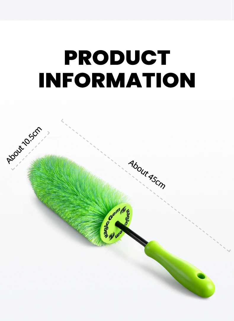 Magic Gem Car Wash Super Brush Plush Premium Wheels Brush Non-Slip Handle Easy To Cleaning Rims Spokes Wheel Barrel CarDetailing