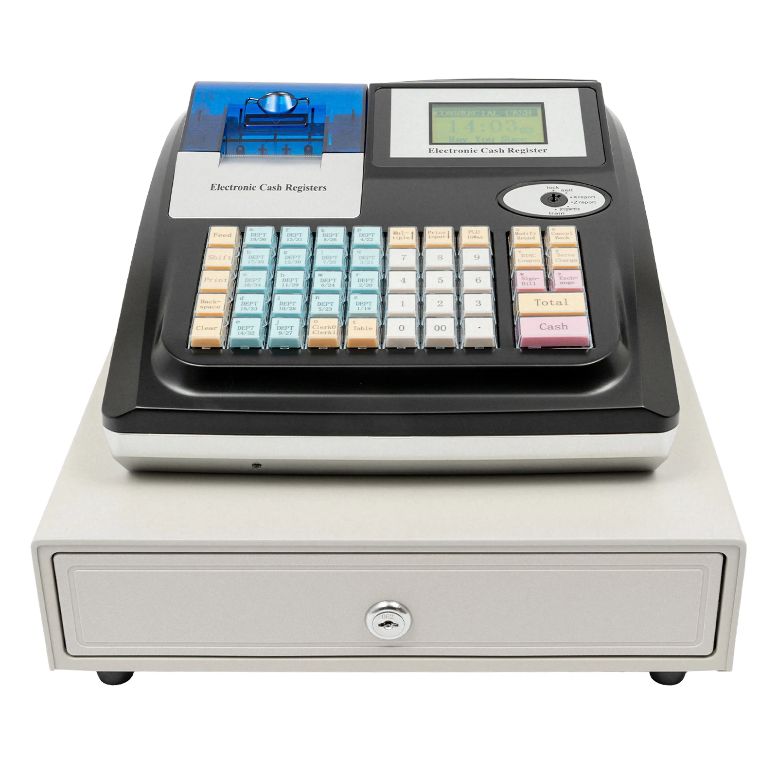 48 Keys Electronic Cash Register LED Display Cash Register Machine Support Multiple Payment Methods For Multi Cash Register