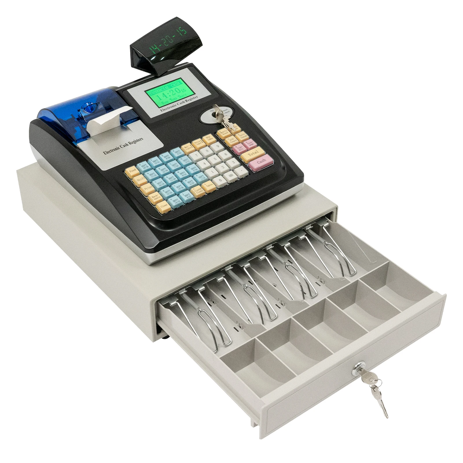 48 Keys Electronic Cash Register LED Display Cash Register Machine Support Multiple Payment Methods For Multi Cash Register