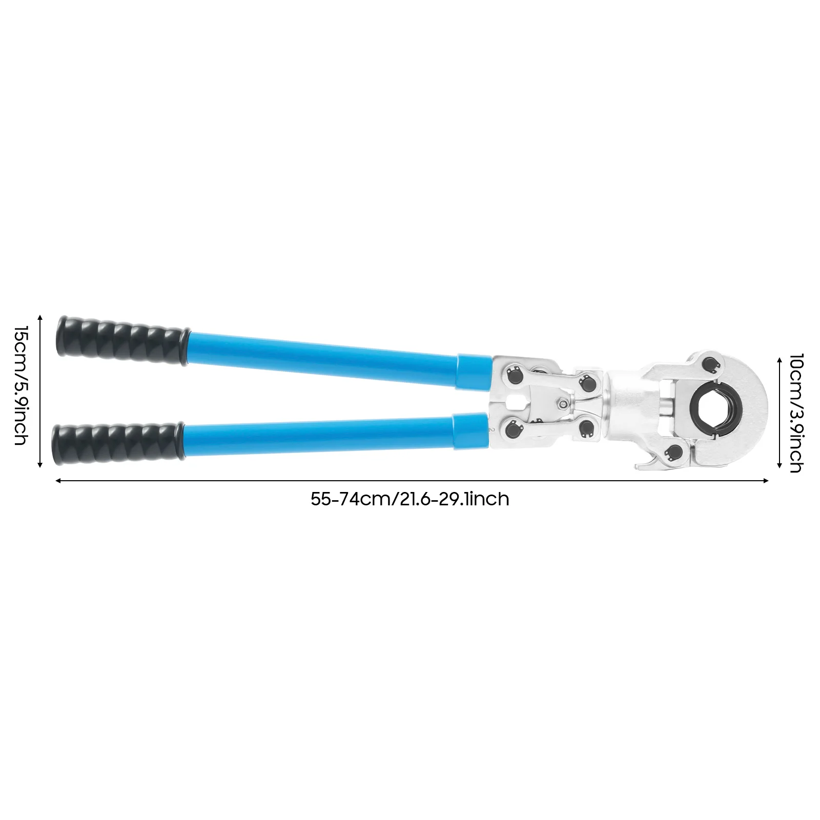 6T PEX Crimping Tool Set, 360° Rotatable Head Manual Scissor Type Crimper Pliers, 9 Molds for PEX/Copper/Aluminum Pipes