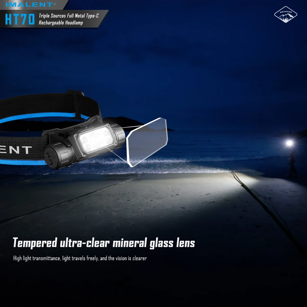 IMALENT HT70 LED Headlamp 3500LM 349M 5000mAh Powerful Torch Rechargeable Headlamp White Red Light Three-Light Source Headlight
