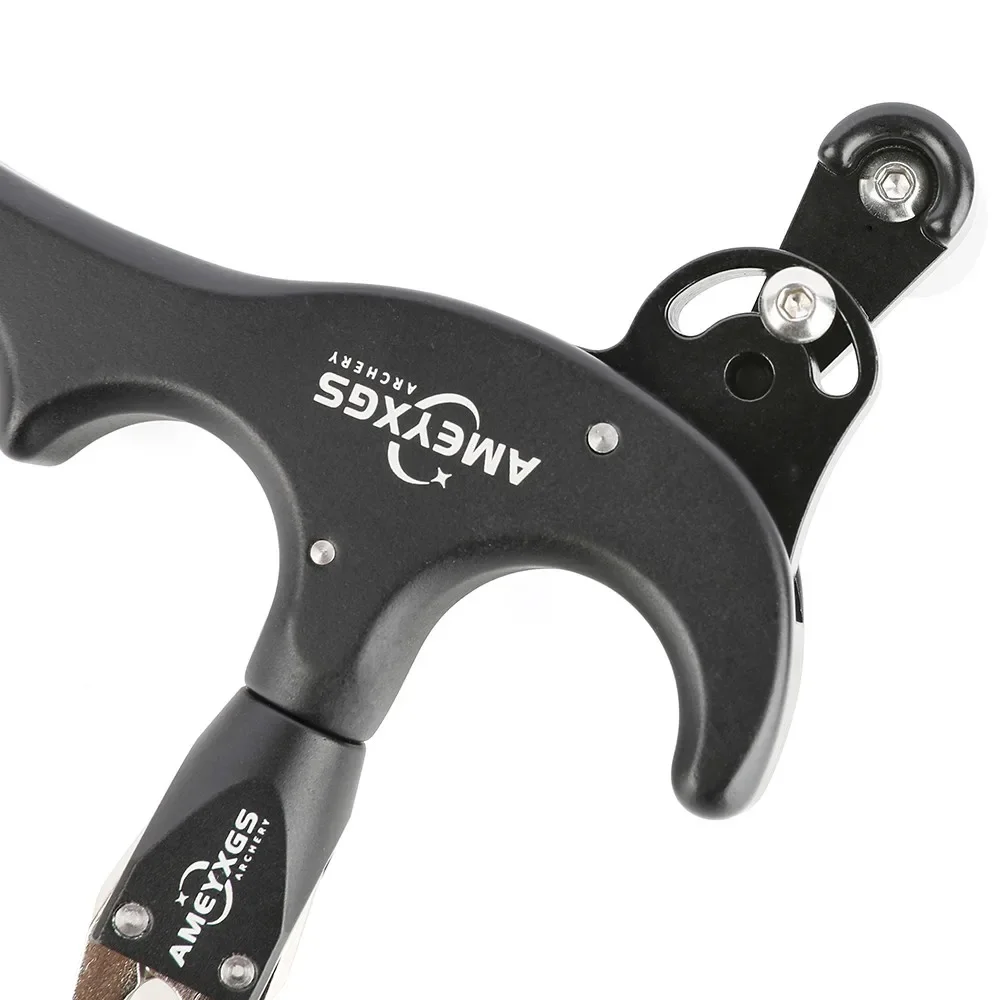 Archery Release Aids Grip Trigger 360° Rotate 4 Finger Compound Bow Thumb Caliper Shooting Trigger D Loop Archery Hunt