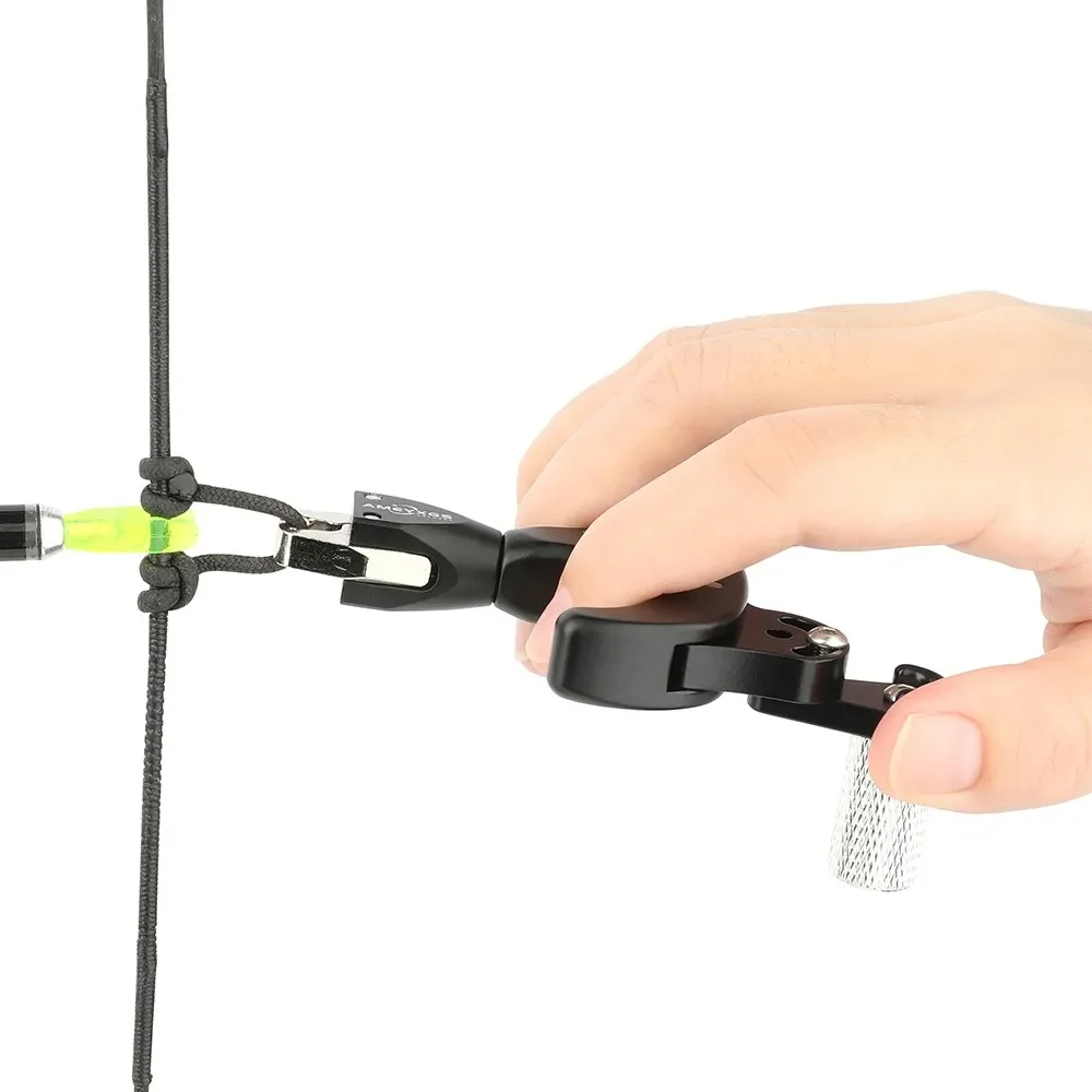 Archery Release Aids Grip Trigger 360° Rotate 4 Finger Compound Bow Thumb Caliper Shooting Trigger D Loop Archery Hunt