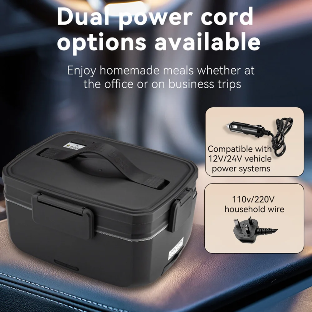 Electric Lunch Box 3.0L Food Warmer No Water Portable Food Leak Proof Heated Lunch Box For Car Home Office Work Lunch Heater