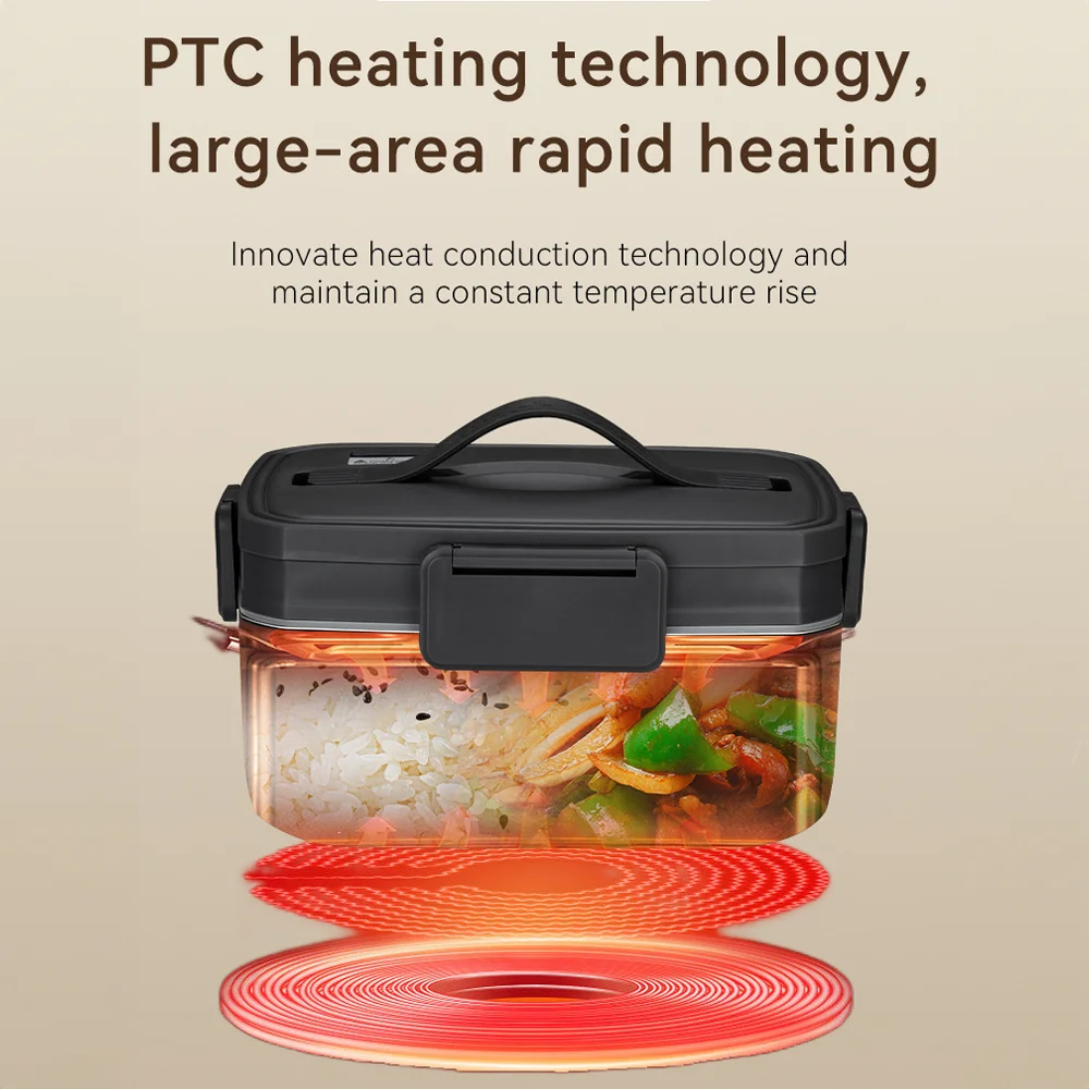 Electric Lunch Box 3.0L Food Warmer No Water Portable Food Leak Proof Heated Lunch Box For Car Home Office Work Lunch Heater