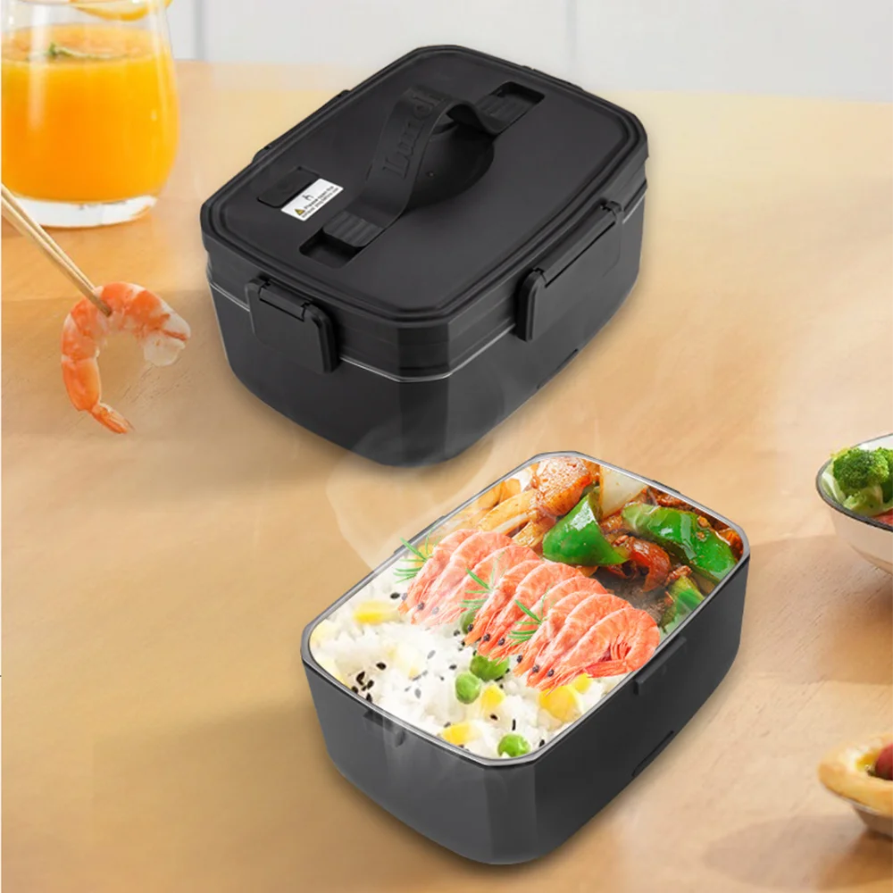 Electric Lunch Box 3.0L Food Warmer No Water Portable Food Leak Proof Heated Lunch Box For Car Home Office Work Lunch Heater