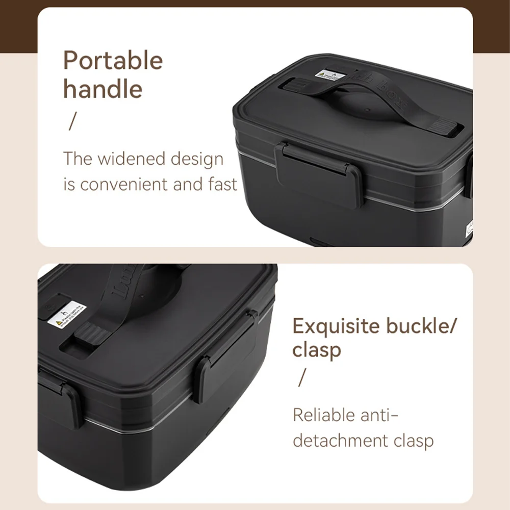 Electric Lunch Box 3.0L Food Warmer No Water Portable Food Leak Proof Heated Lunch Box For Car Home Office Work Lunch Heater