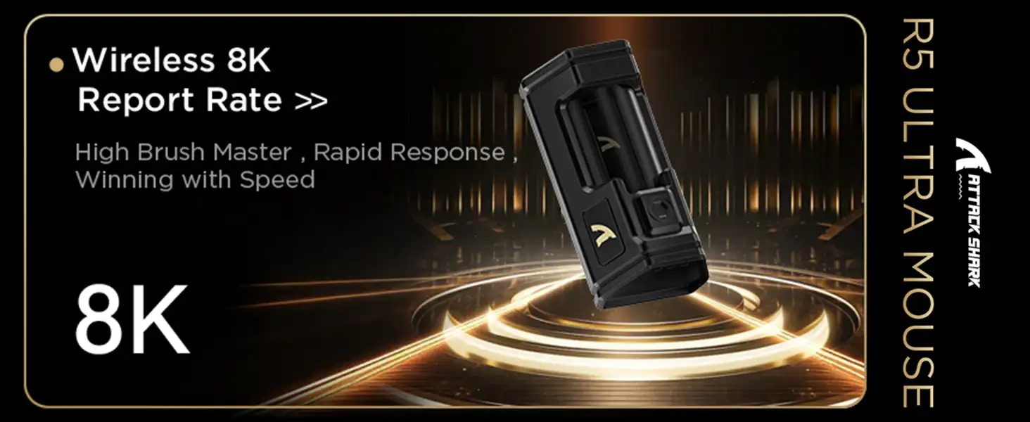 ATTACK SHARK R5 Ultra Carbon Fiber Wireless 8K Gaming Mouse 39g SUPERLIGHT, PixArt PAW3950MAX Gaming Sensor, 8000Hz Wireless Pol