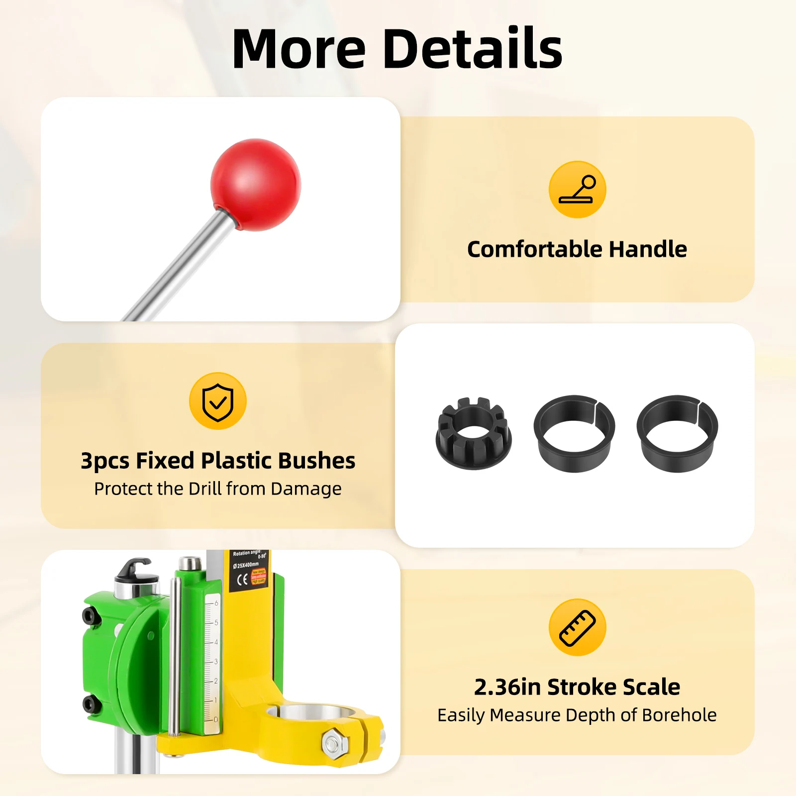 Adjustable Bench Drill Stand, 90° Angle Drill Press Stand for Hand Drill, 38-43mm Clamp Bench Clamp Drill Holder