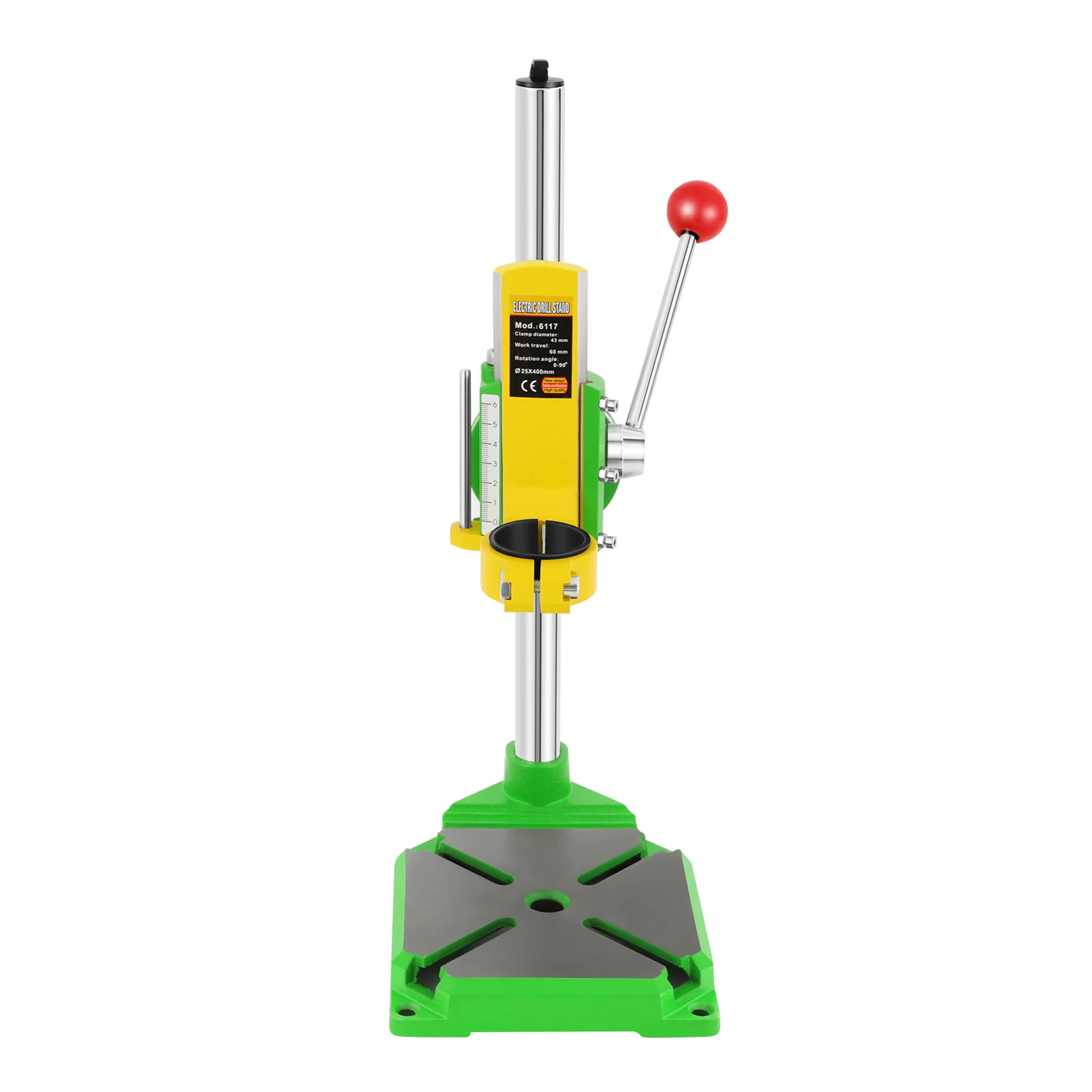 Adjustable Bench Drill Stand, 90° Angle Drill Press Stand for Hand Drill, 38-43mm Clamp Bench Clamp Drill Holder