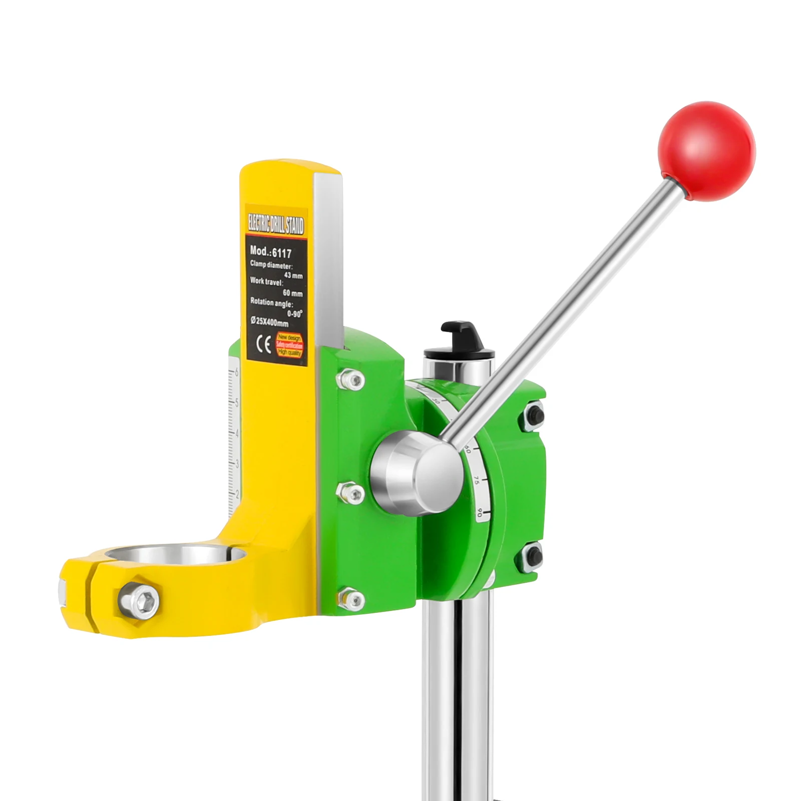 Adjustable Bench Drill Stand, 90° Angle Drill Press Stand for Hand Drill, 38-43mm Clamp Bench Clamp Drill Holder