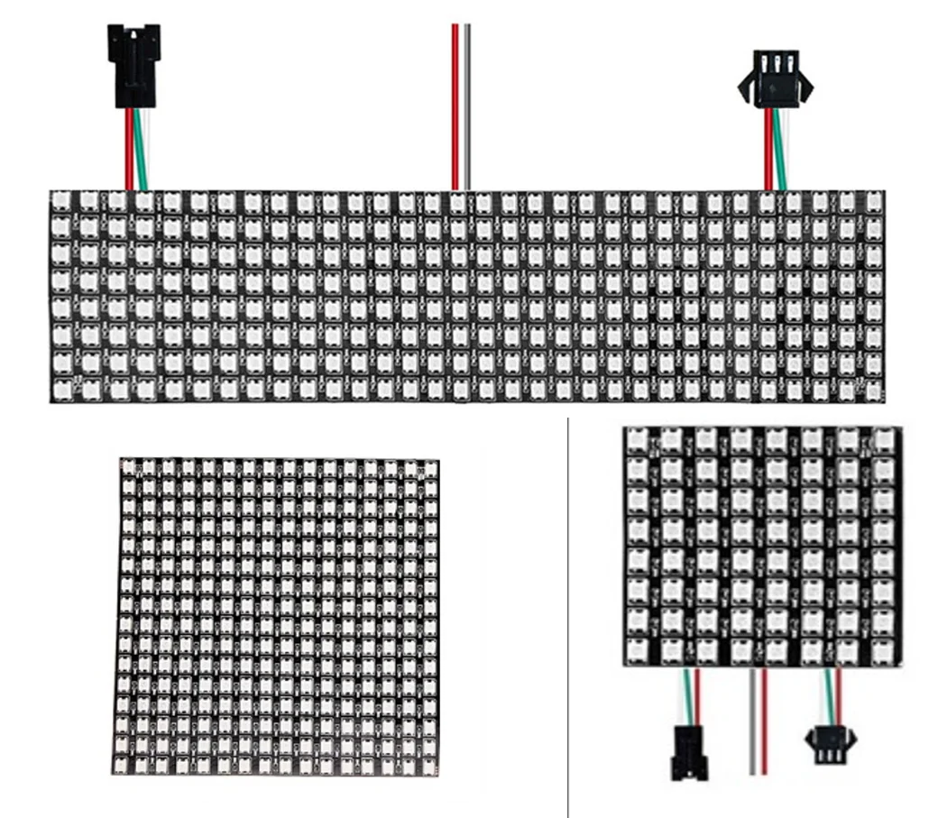 DC5V WS2812B 5050 RGB SMD Flexible 8x8 16x16 8x32 Luces Pixel Panel Matrix Screen WS2812 IC Led Module Individually Addressable