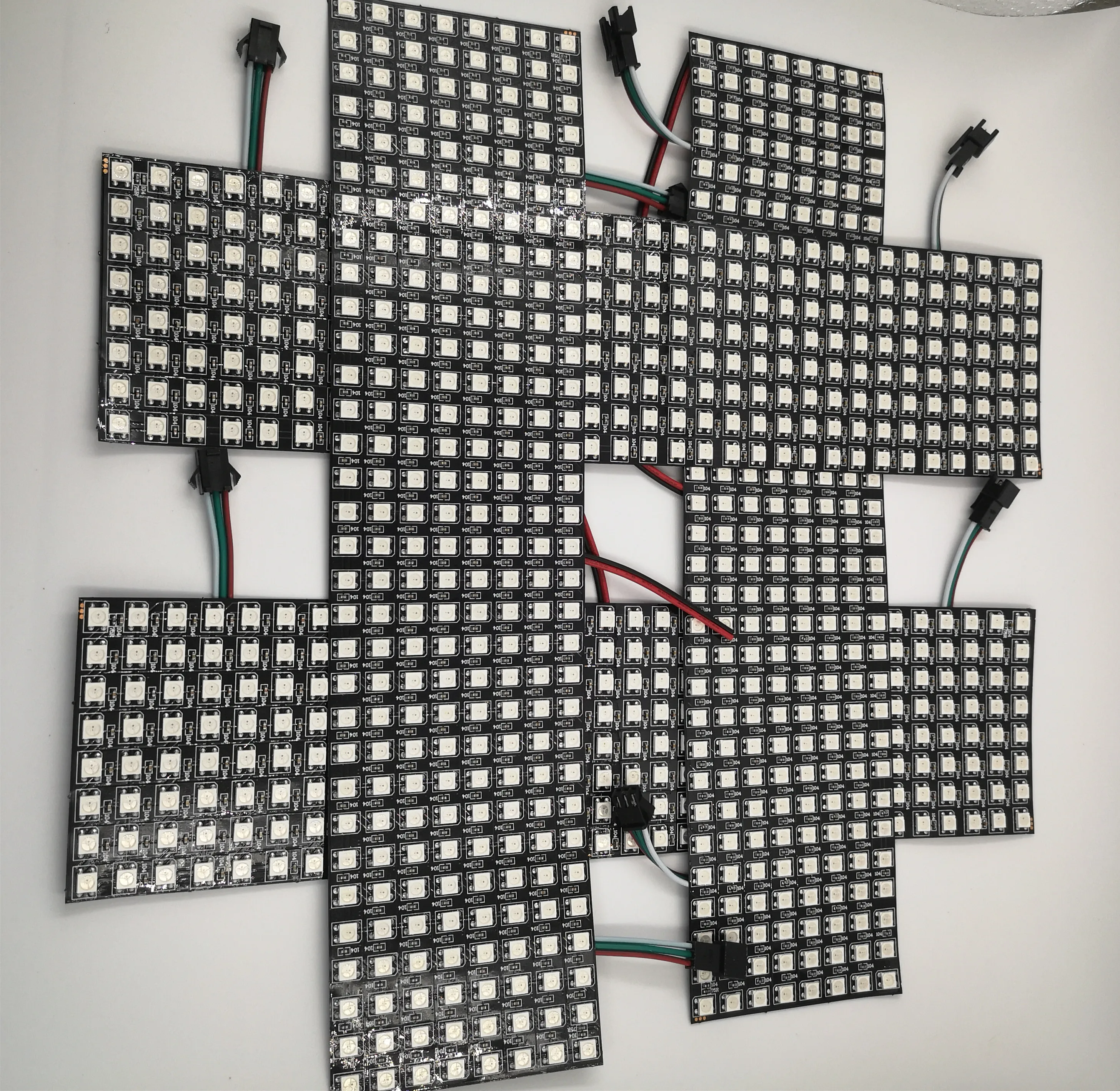 DC5V WS2812B 5050 RGB SMD Flexible 8x8 16x16 8x32 Luces Pixel Panel Matrix Screen WS2812 IC Led Module Individually Addressable