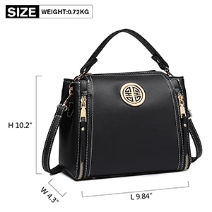 Miss Lulu Women's PU Leather Crossbody Bag - Small Top Handle Shoulder Tote with Gold Hardware, Casual Travel Purse