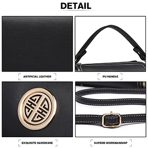 Miss Lulu Women's PU Leather Crossbody Bag - Small Top Handle Shoulder Tote with Gold Hardware, Casual Travel Purse