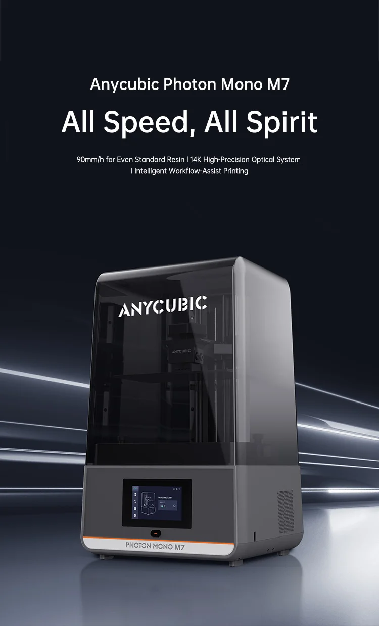 Presale 3D Printer ANYCUBIC Photon Mono M7 MSLA 10'' 14K LCD Resin 3D Printer Speed Up to 150mm/h Printing Size 223*126*230mm