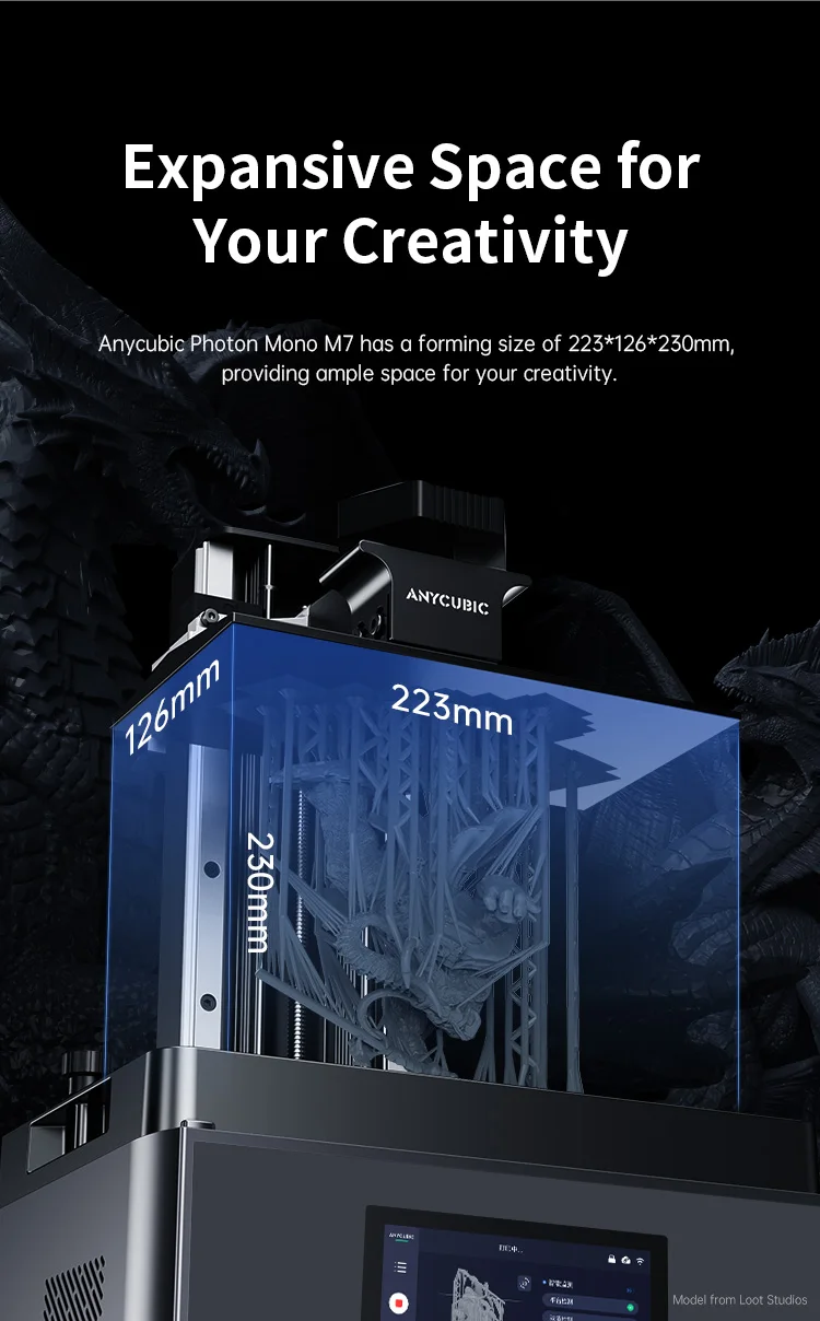 Presale 3D Printer ANYCUBIC Photon Mono M7 MSLA 10'' 14K LCD Resin 3D Printer Speed Up to 150mm/h Printing Size 223*126*230mm