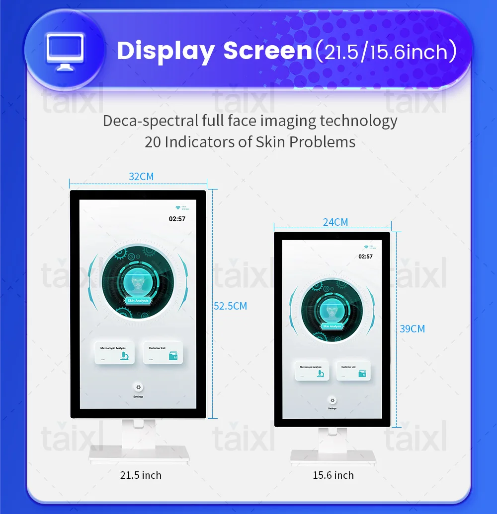 3D Skin Scanner Care Facial Analyzer Monitor Machine Magic Mirror Portable Testing English Detector Face Camera Test Analysis