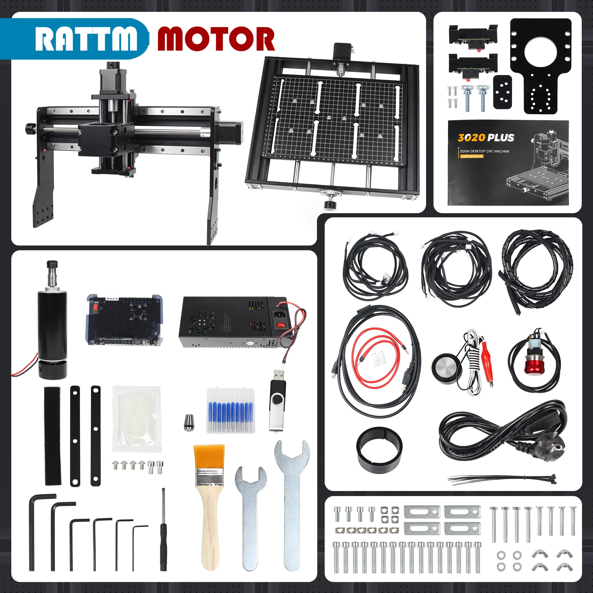 【EU US BR】DIY 3 Axis GRBL 3020 Plus CNC 3W 5W 10W 15W 20W Laser Engraver Engraving Machine PCB Milling Machine 2 in 1