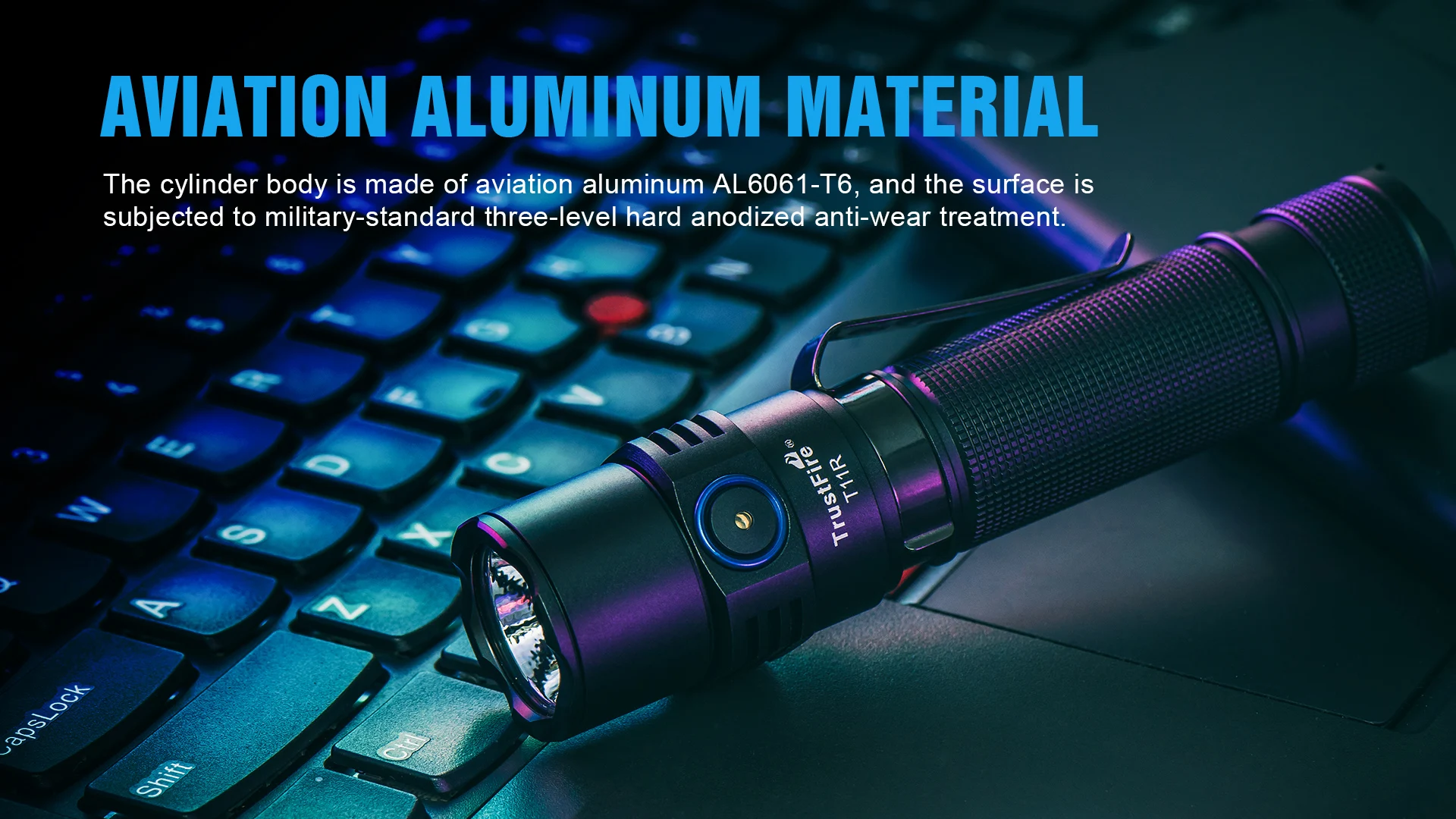 Trustfire T11R Tactical Led Flashlights 18650 High Power Lamp 1800 Lumen Powerful Type C USB Rechargeable Torch Lamp Dual Switch