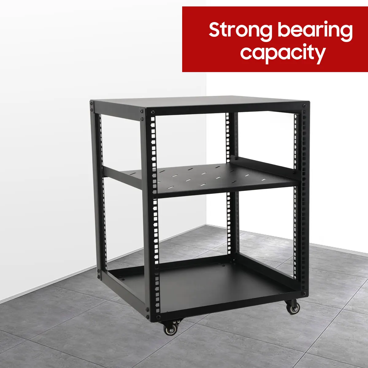 Open Frame Server Rack Floor Standing or Wall Mounted with Adjustable Depth for Microdata Center Office Use