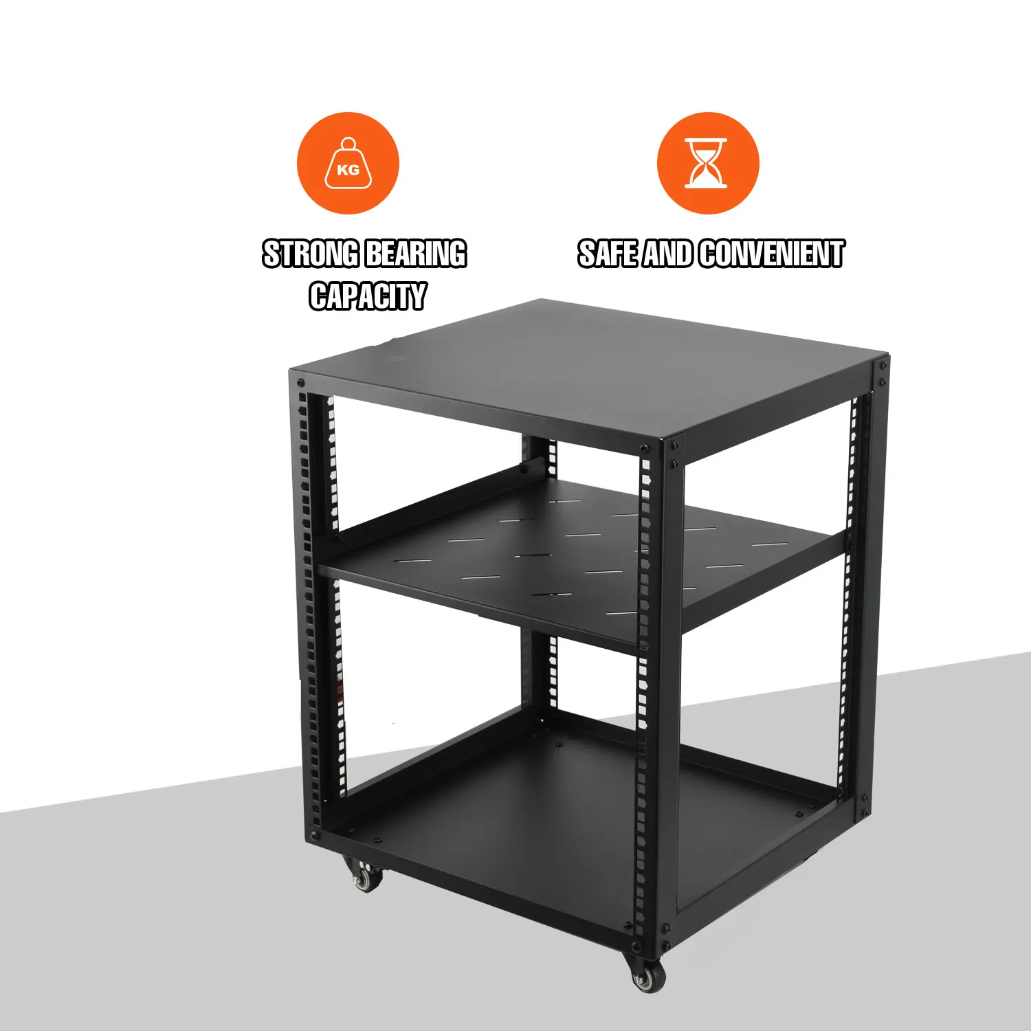 Open Frame Server Rack Floor Standing or Wall Mounted with Adjustable Depth for Microdata Center Office Use