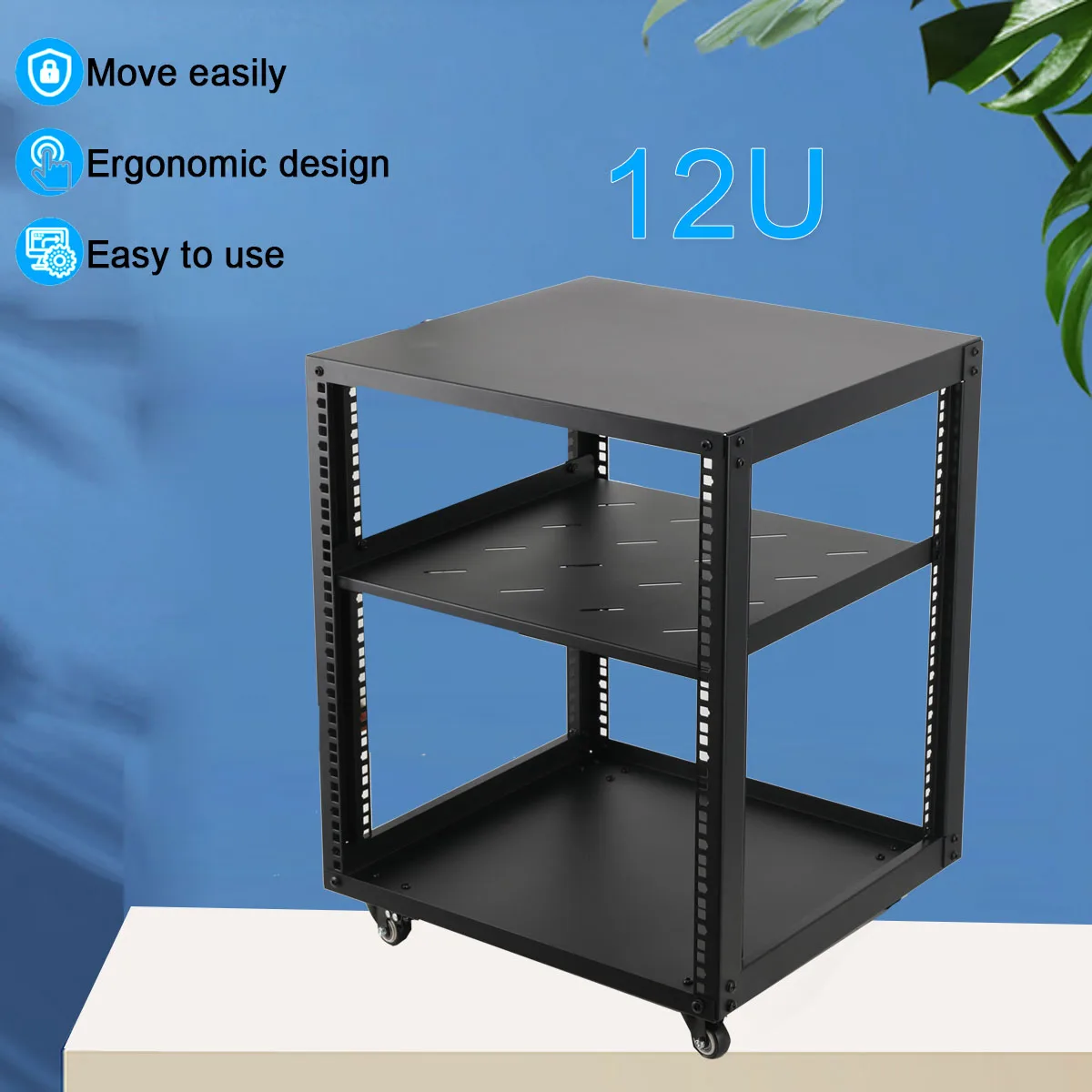 Open Frame Server Rack Floor Standing or Wall Mounted with Adjustable Depth for Microdata Center Office Use