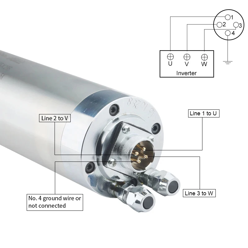 GDZ-80-2.2B 2.2KW ER20 CNC Water Cooled Spindle Motor Cooling 80x213mm For Router Engraving Milling Machine
