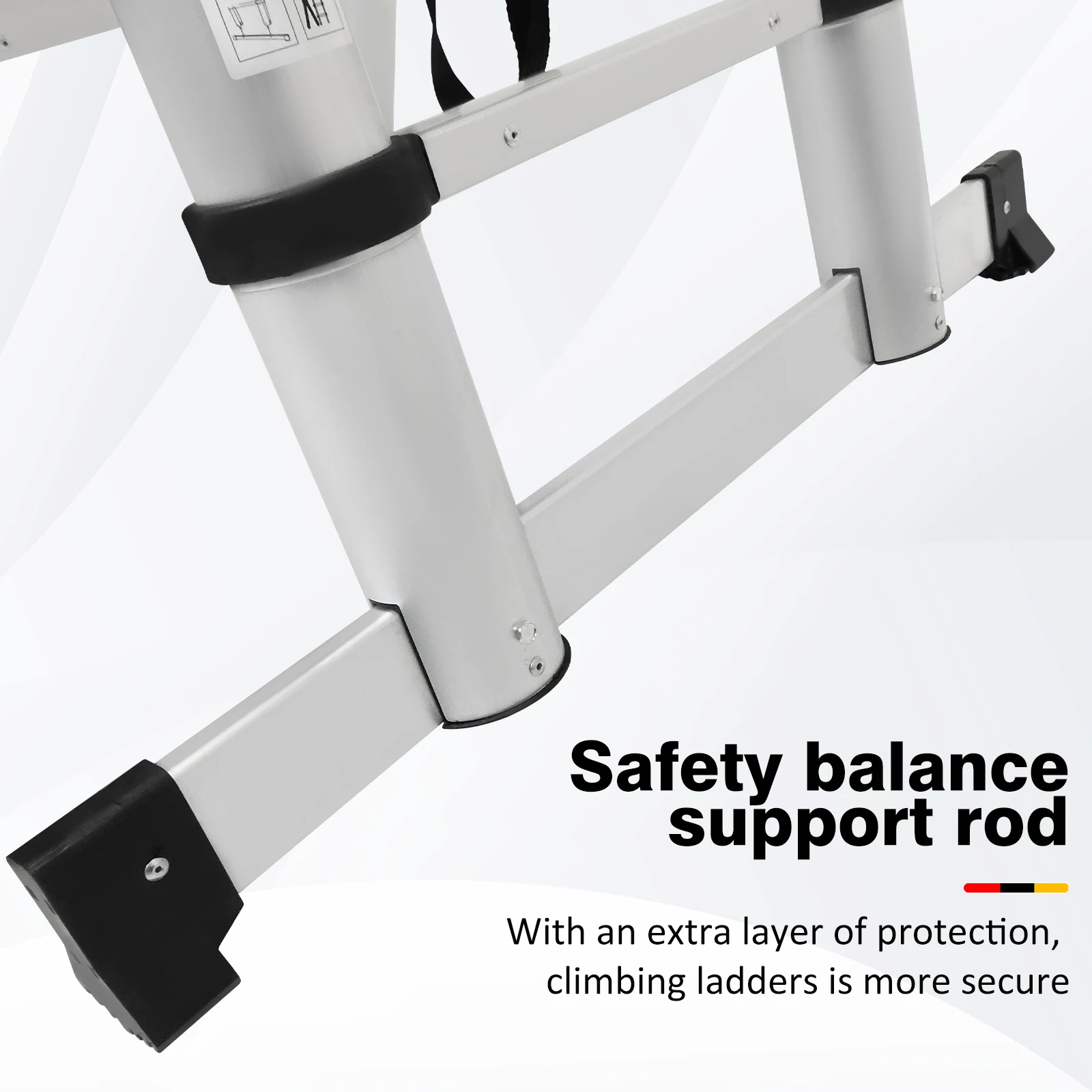 A-Ladder, Straight Telescopic Ladder with Non-Slip Feet, Load Capacity of 330lbs, Foldable, For Home or RV Outdoor Work