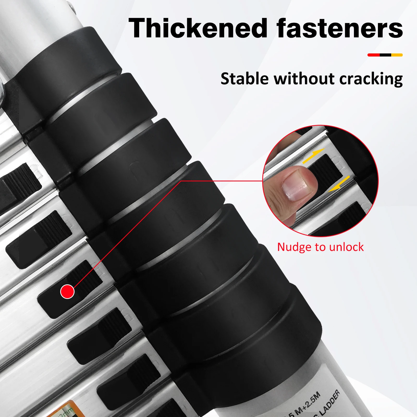 A-Ladder, Straight Telescopic Ladder with Non-Slip Feet, Load Capacity of 330lbs, Foldable, For Home or RV Outdoor Work