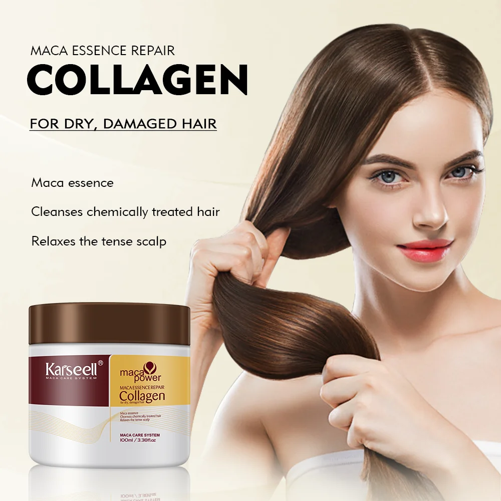 Karseell 100ML Collagen Hair Mask Deep Repair Damage Argan Oil Collagen Hair Treatment  Prevent Hair Breakage for All Hair Types