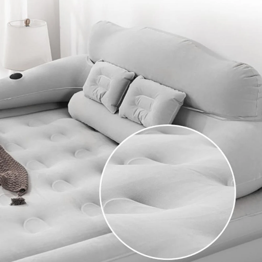 Camping Air Bed with Backrest 2 Persons Inflatable Mattress Camping Folding Home Indoor Outdoor Air Cushion 48cm High Bed