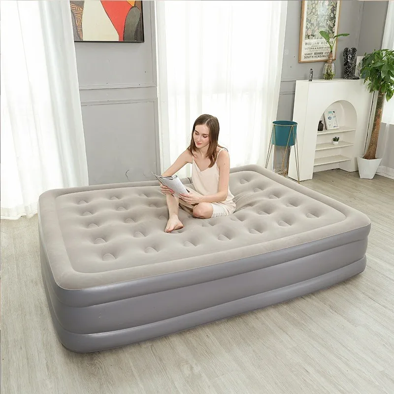 Camping Air Bed with Backrest 2 Persons Inflatable Mattress Camping Folding Home Indoor Outdoor Air Cushion 48cm High Bed