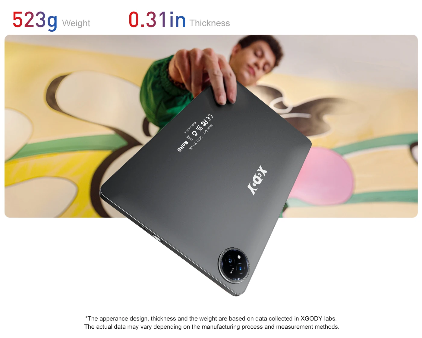 XGODY Q17 11 Inch Smart Tablet Android 14 12GB RAM+128GB ROM(1TB TF) 8000mAh LCD IPS