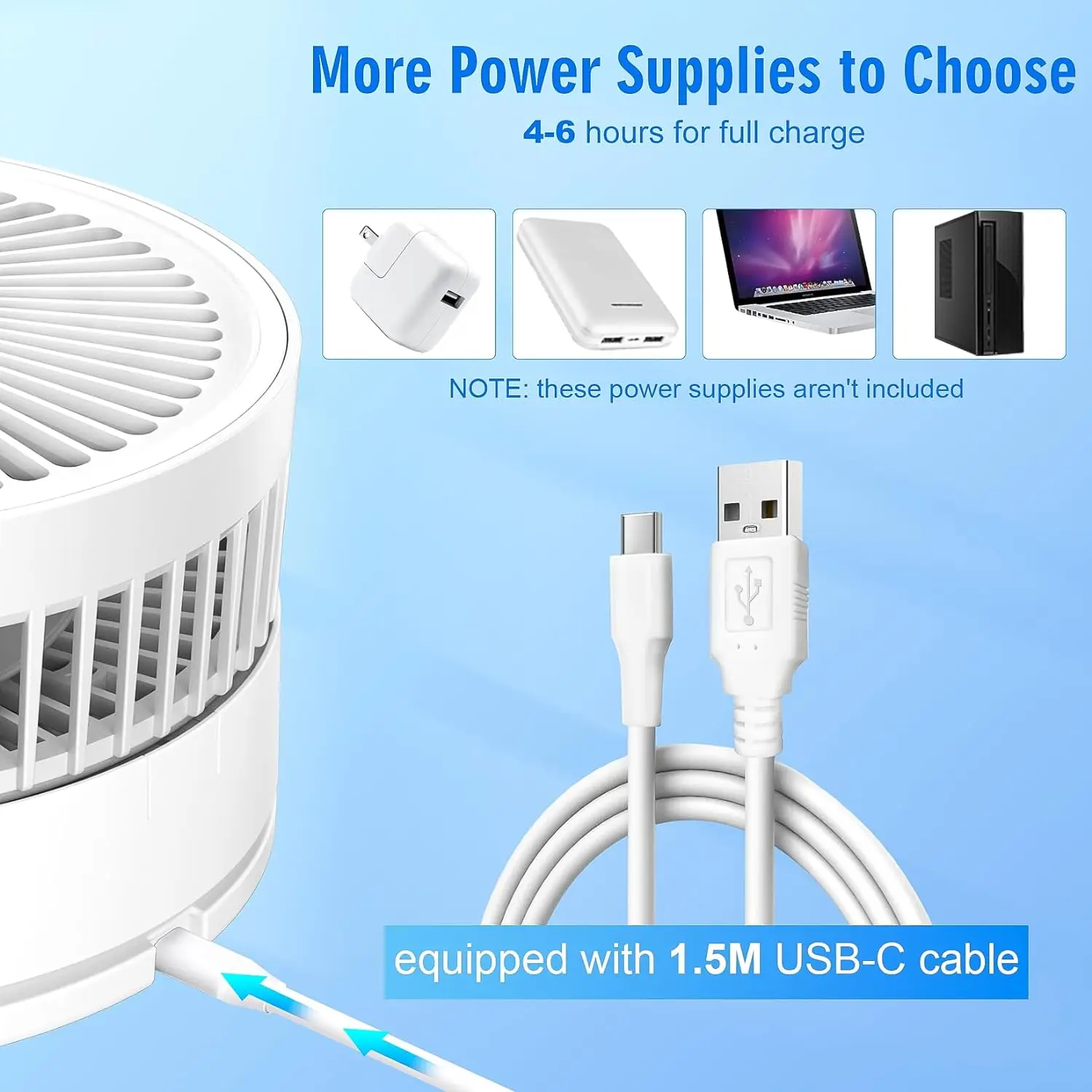 9" Foldable Telescopic Fan Portable Small Table Fan USB Rechagerable With Remote Control Low Noise Floor Fan For Outdoor Indoor