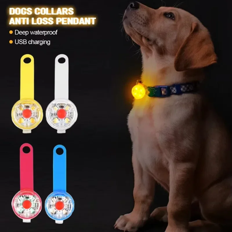 USB Rechargeable Waterproof LED Dog Collar High Brightness Safety Light for Pets