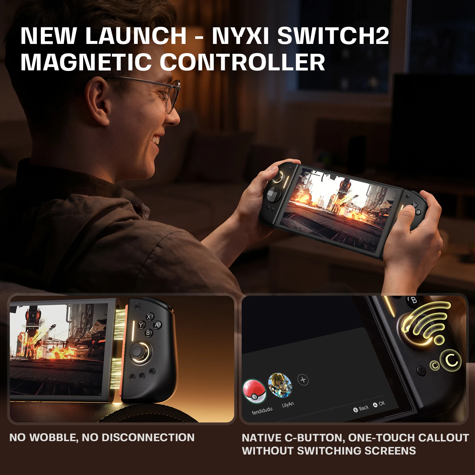 NYXI Hyperion 3 Joypad For Switch2 Wireless Joycon 9-Gyro Turbo Vibration New Released