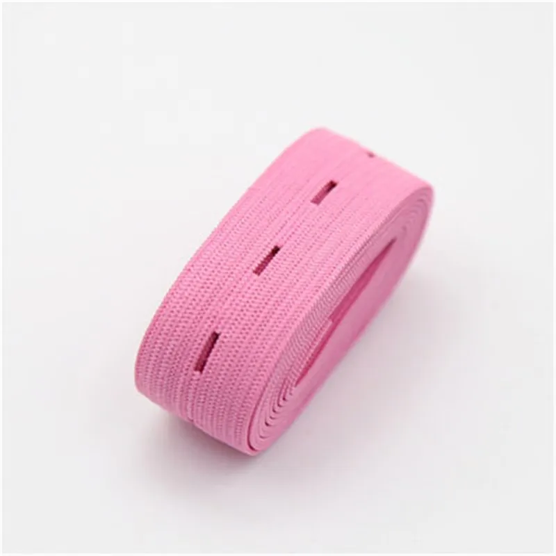 DIY Sewing Accessories 15mm 20mm 25mm 30mm Button Hole Elastic Band White Black Buttonhole Pants Waist Adjustable 1/5meter